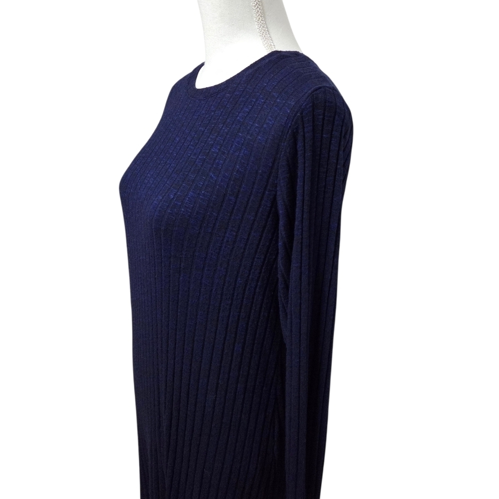 Michael Stars Dress Ivy Ribbed Crewneck Midi Dress Moziac Blue Medium - Picture 7 of 10